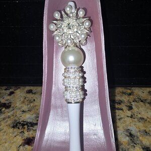 Pick-a-Pretty Pen w/Rhinestone & Pearl Star Beads Handcrafted + 3D Printed Box